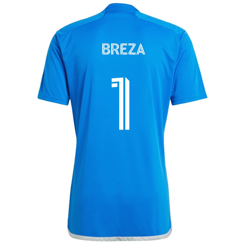 Criança Camisola Sebastian Breza #1 Branco Azulado Principal 2024/25 Camisa