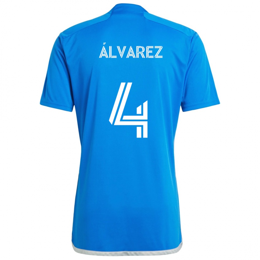 Criança Camisola Fernando Álvarez #4 Branco Azulado Principal 2024/25 Camisa