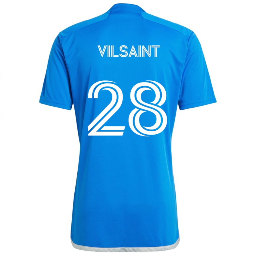 Criança Camisola Jules-Anthony Vilsaint #28 Branco Azulado Principal 2024/25 Camisa