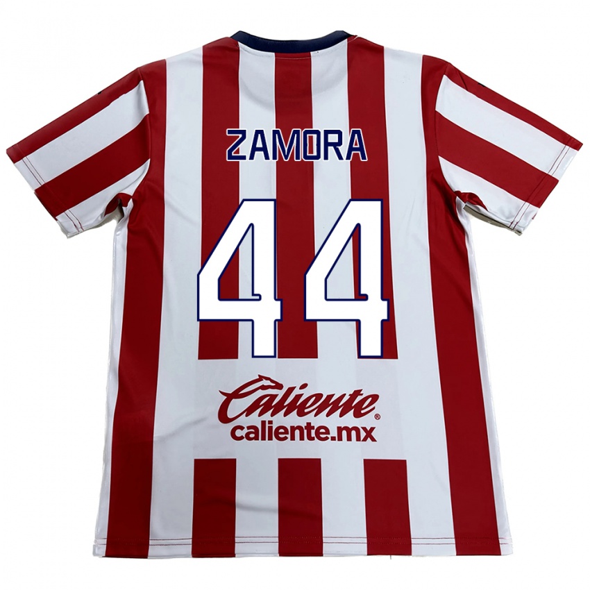 Criança Camisola Saúl Zamora #44 Vermelho Branco Principal 2024/25 Camisa