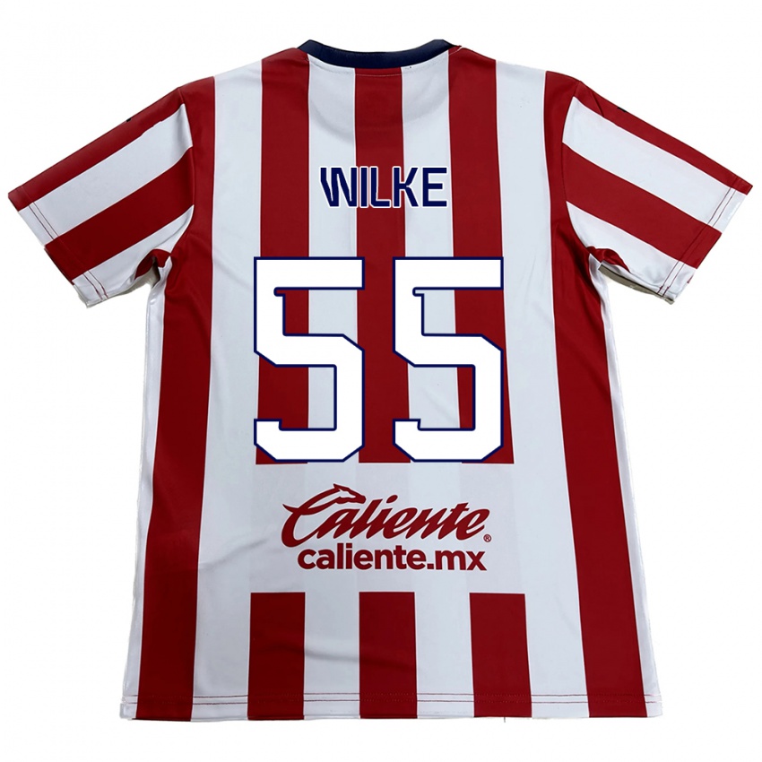 Criança Camisola Teun Wilke #55 Vermelho Branco Principal 2024/25 Camisa