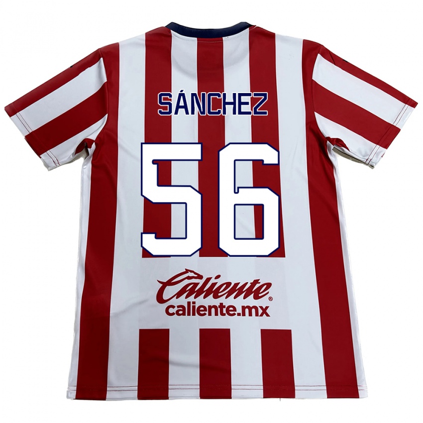 Criança Camisola Benjamín Sánchez #56 Vermelho Branco Principal 2024/25 Camisa