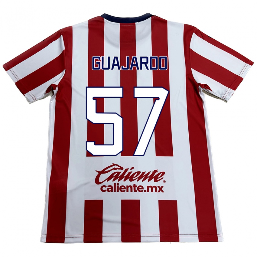 Criança Camisola Dylan Guajardo #57 Vermelho Branco Principal 2024/25 Camisa