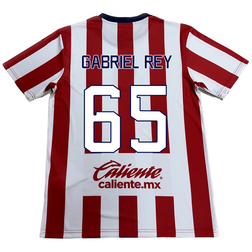 Criança Camisola Luis Gabriel Rey #65 Vermelho Branco Principal 2024/25 Camisa