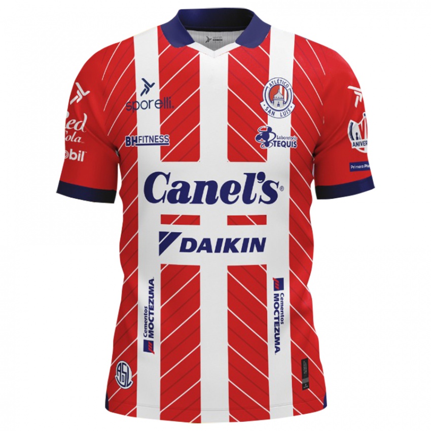 Criança Camisola Jonantán Villal #28 Vermelho Branco Principal 2024/25 Camisa