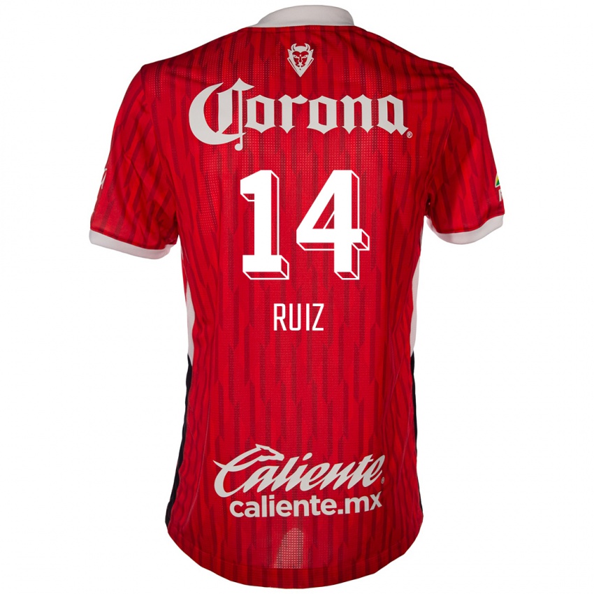 Criança Camisola Marcel Ruiz #14 Vermelho Branco Principal 2024/25 Camisa