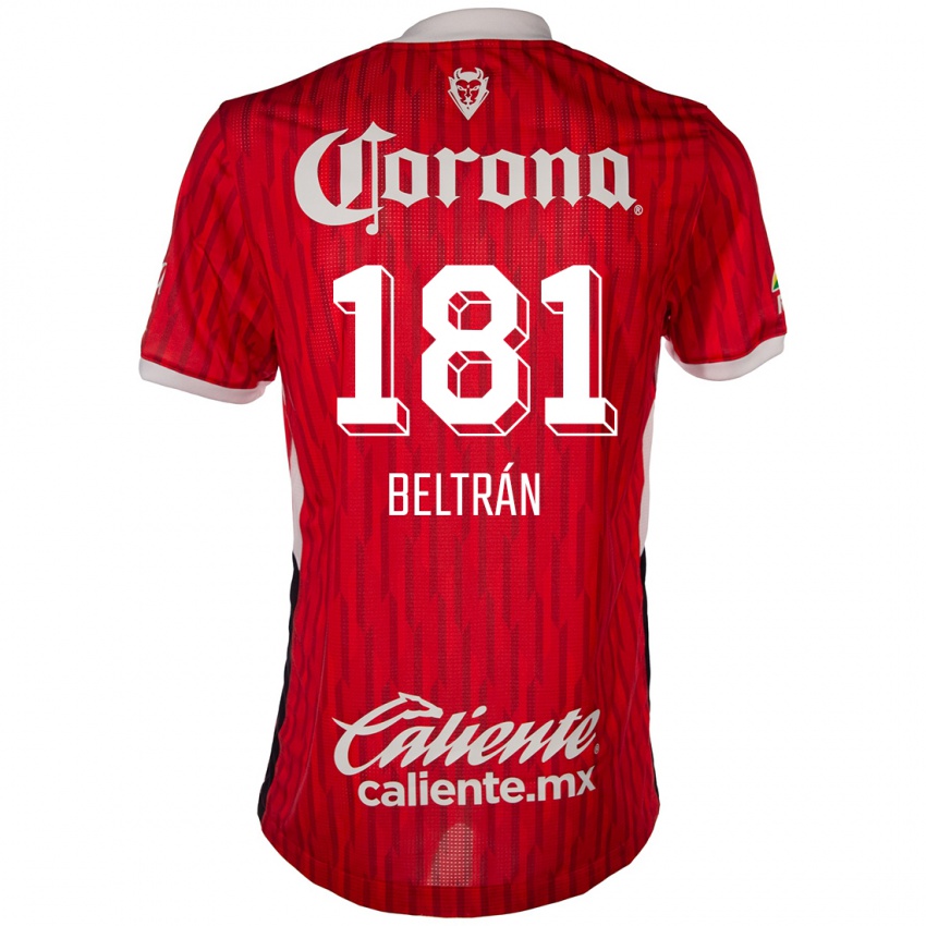 Criança Camisola Ronaldo Beltrán #181 Vermelho Branco Principal 2024/25 Camisa