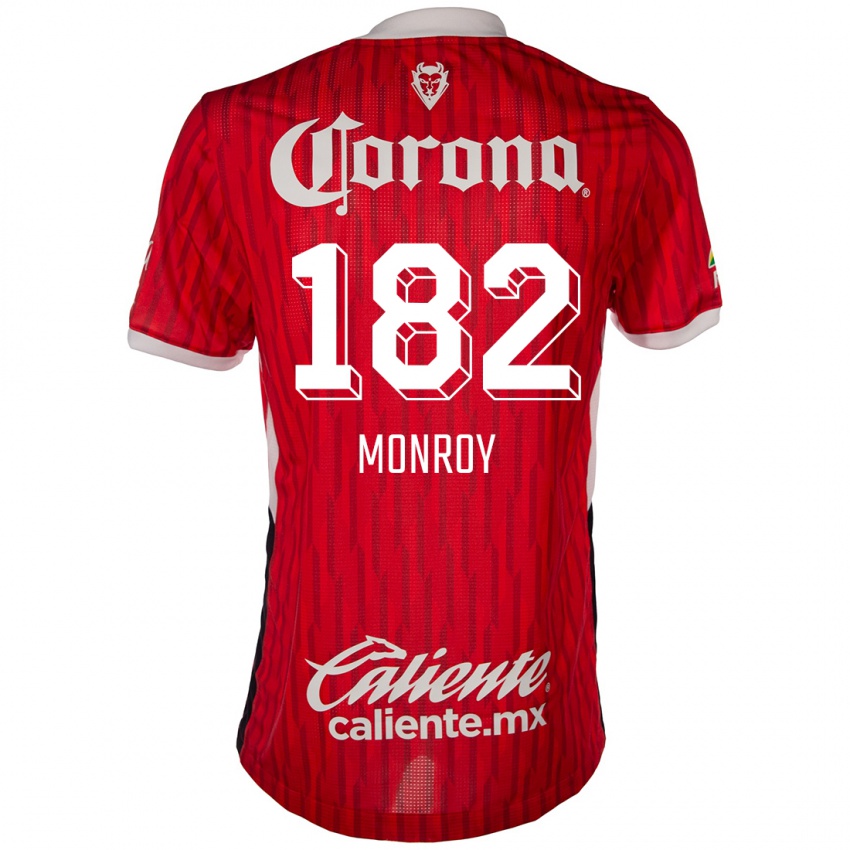 Criança Camisola Brayan Monroy #182 Vermelho Branco Principal 2024/25 Camisa