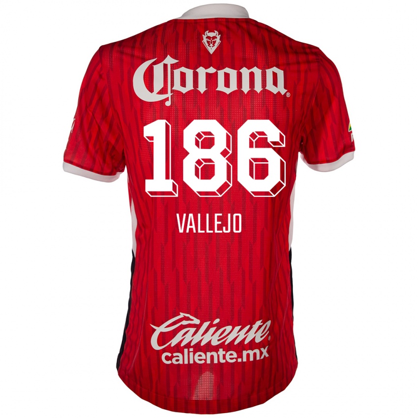 Criança Camisola Saúl Vallejo #186 Vermelho Branco Principal 2024/25 Camisa