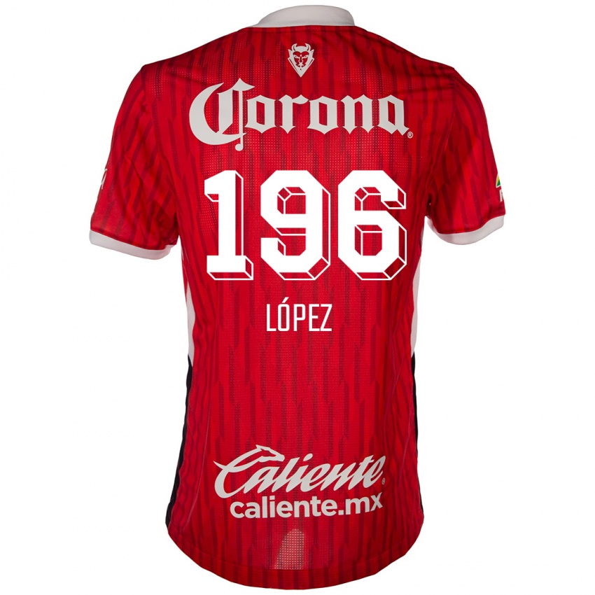 Criança Camisola Ethan López #196 Vermelho Branco Principal 2024/25 Camisa