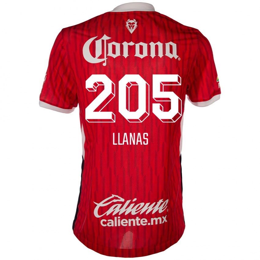 Criança Camisola Emmanuel Llanas #205 Vermelho Branco Principal 2024/25 Camisa