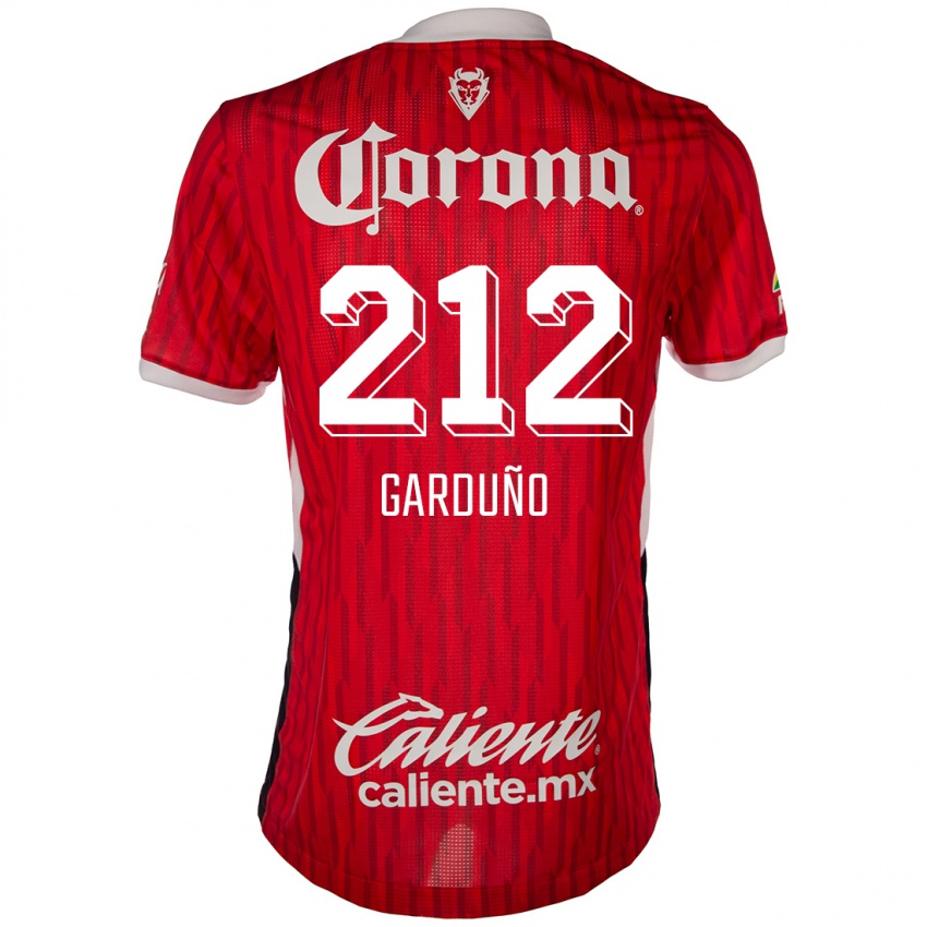 Criança Camisola Carlos Garduño #212 Vermelho Branco Principal 2024/25 Camisa