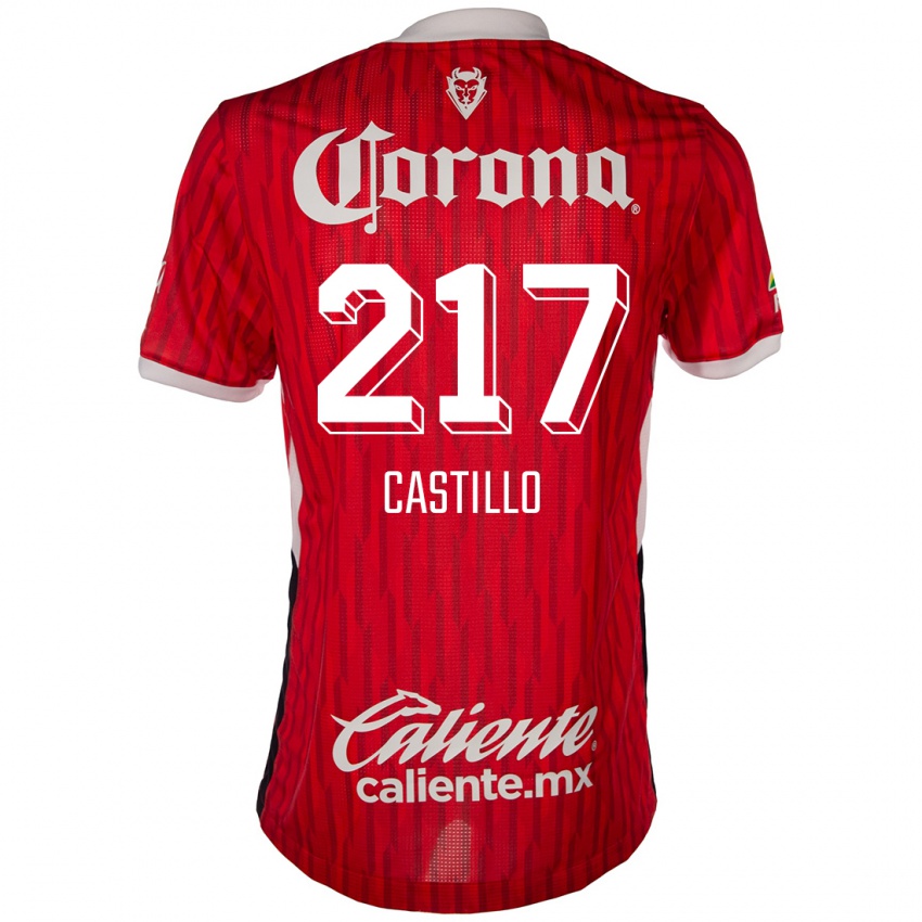 Criança Camisola Klever Castillo #217 Vermelho Branco Principal 2024/25 Camisa