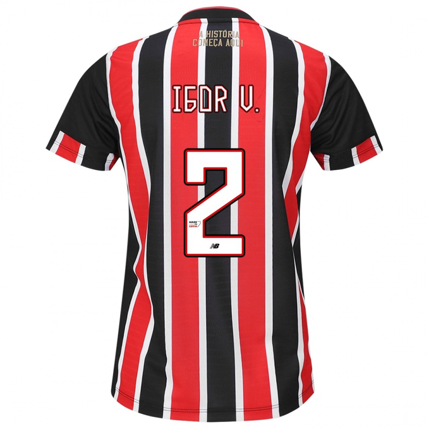 Criança Camisola Igor Vinicius #2 Preto Vermelho Branco Alternativa 2024/25 Camisa