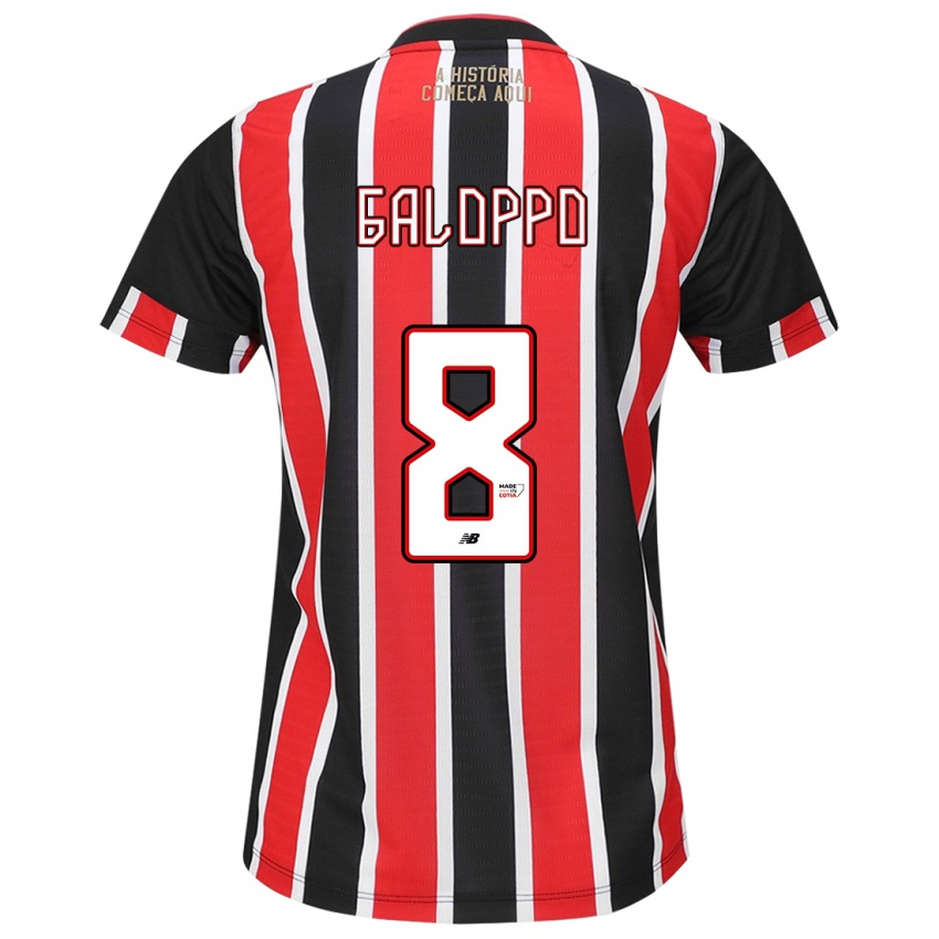 Criança Camisola Giuliano Galoppo #8 Preto Vermelho Branco Alternativa 2024/25 Camisa