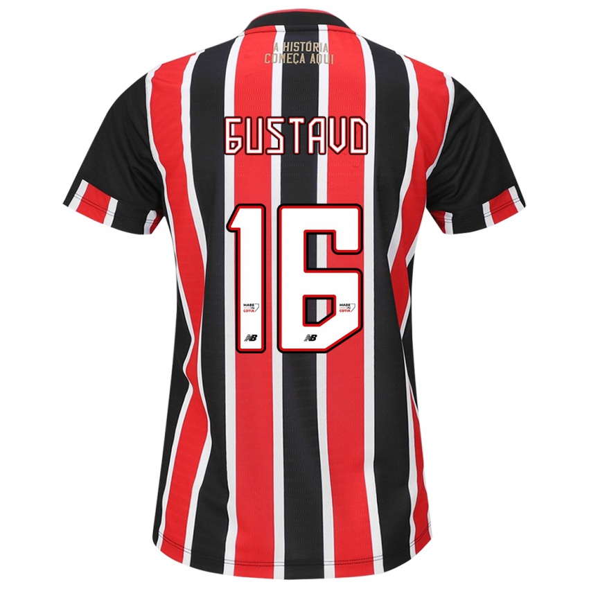 Criança Camisola Luiz Gustavo #16 Preto Vermelho Branco Alternativa 2024/25 Camisa