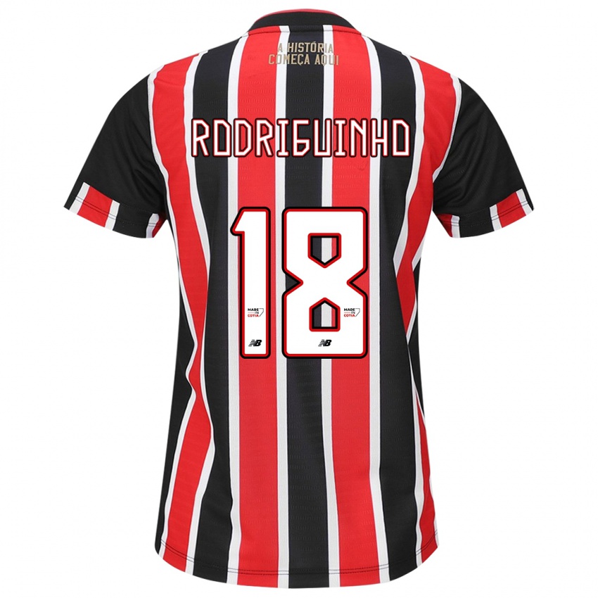 Criança Camisola Rodriguinho #18 Preto Vermelho Branco Alternativa 2024/25 Camisa