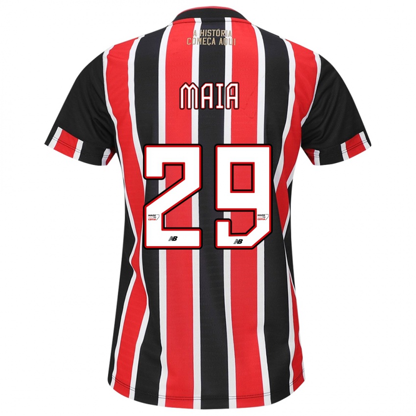 Criança Camisola Pablo Maia #29 Preto Vermelho Branco Alternativa 2024/25 Camisa