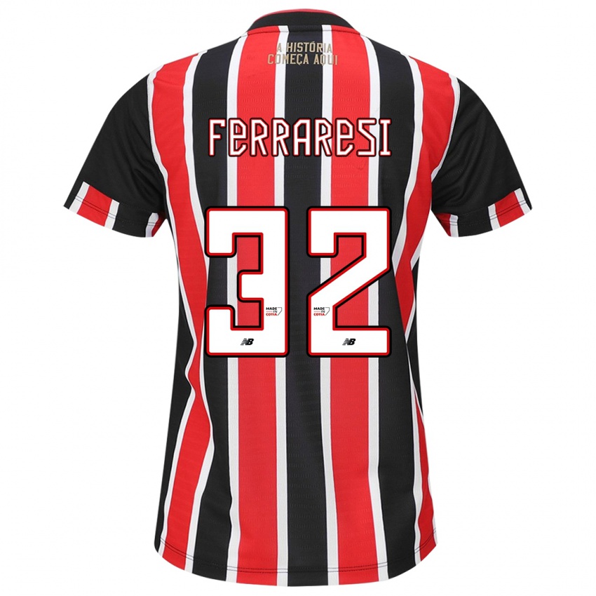 Criança Camisola Nahuel Ferraresi #32 Preto Vermelho Branco Alternativa 2024/25 Camisa