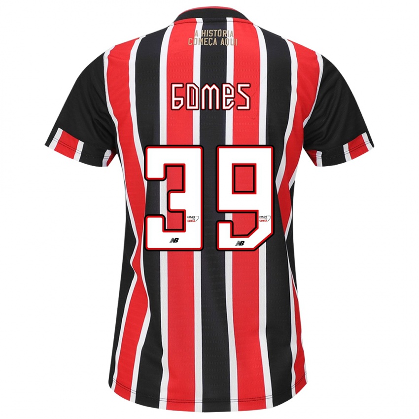 Criança Camisola William Gomes #39 Preto Vermelho Branco Alternativa 2024/25 Camisa