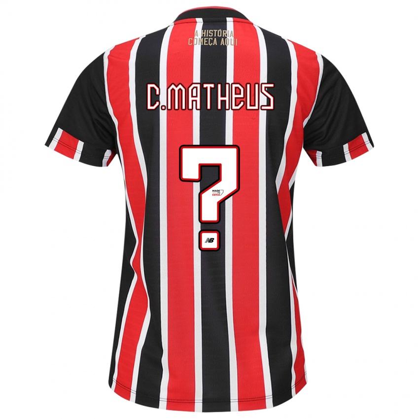 Criança Camisola Caio Matheus #0 Preto Vermelho Branco Alternativa 2024/25 Camisa