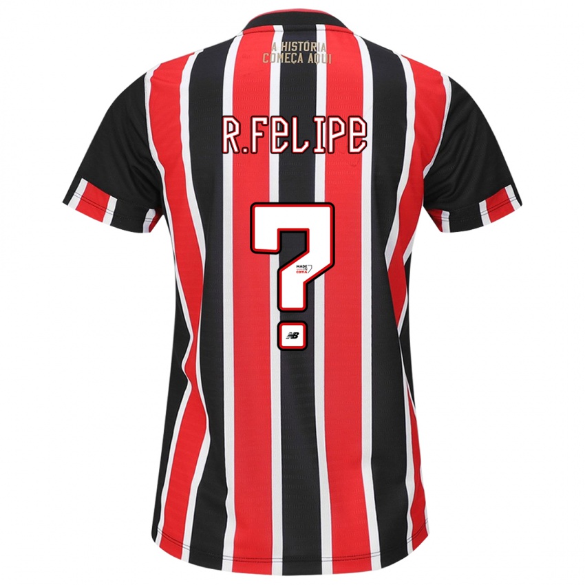 Criança Camisola Ryan Felipe #0 Preto Vermelho Branco Alternativa 2024/25 Camisa