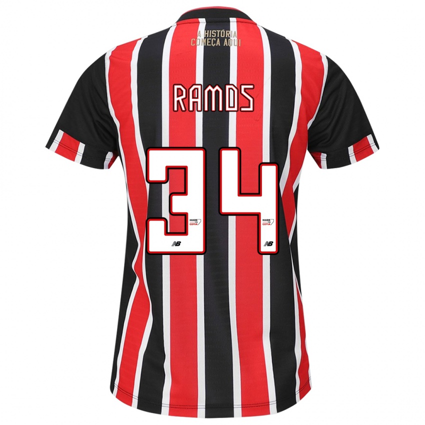 Criança Camisola Raí Ramos #34 Preto Vermelho Branco Alternativa 2024/25 Camisa