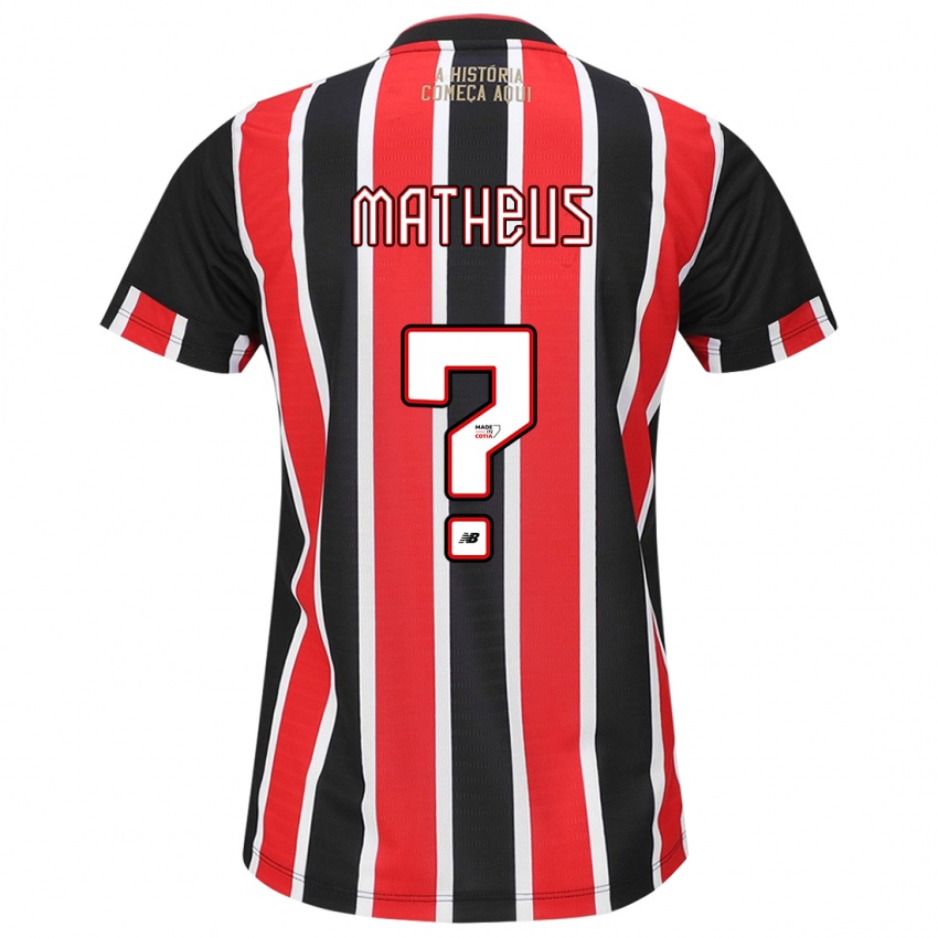 Criança Camisola Guilherme Matheus #0 Preto Vermelho Branco Alternativa 2024/25 Camisa