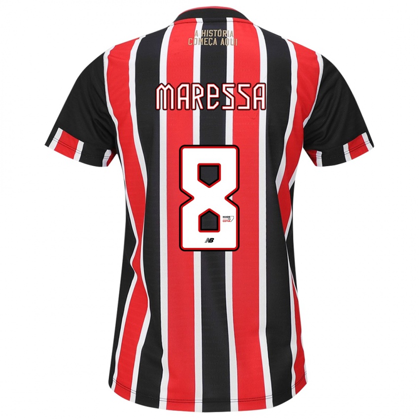 Criança Camisola Maressa #8 Preto Vermelho Branco Alternativa 2024/25 Camisa