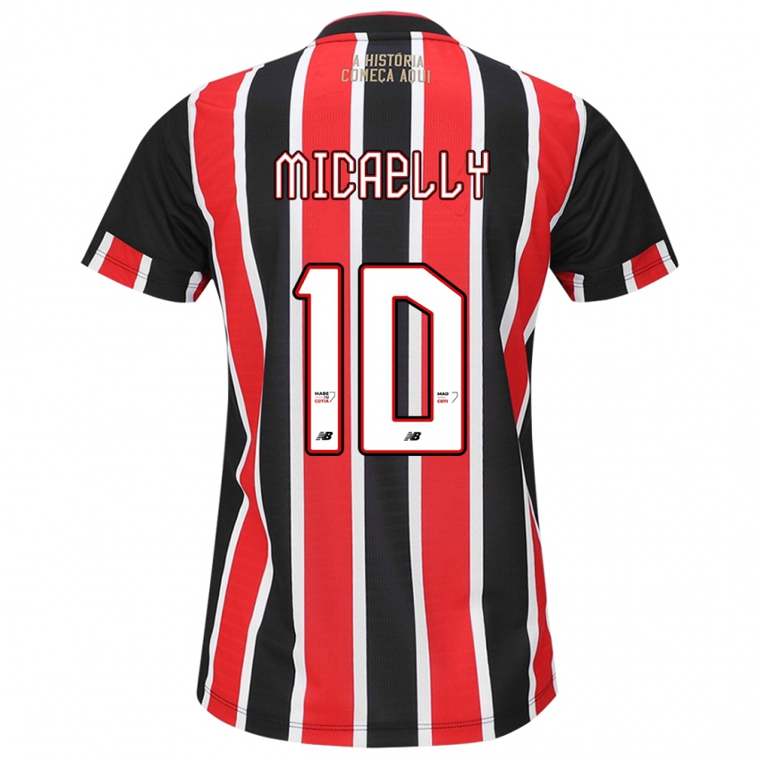 Criança Camisola Micaelly #10 Preto Vermelho Branco Alternativa 2024/25 Camisa