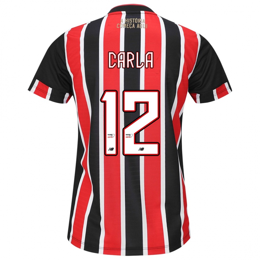 Criança Camisola Carla Maria Da Silva #12 Preto Vermelho Branco Alternativa 2024/25 Camisa