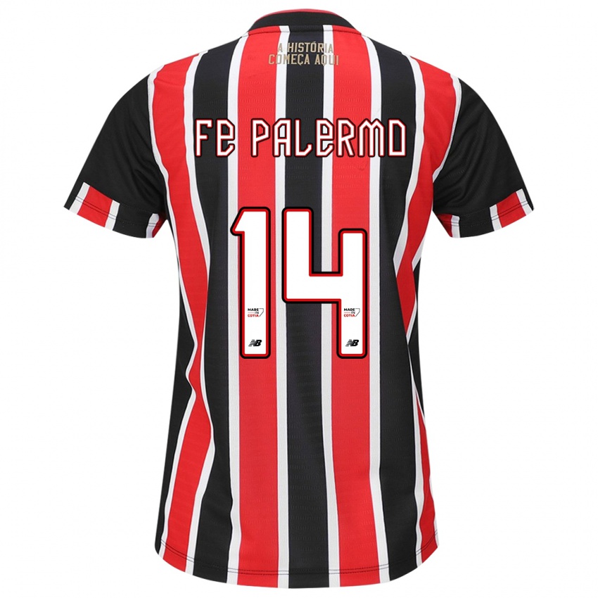 Criança Camisola Fe Palermo #14 Preto Vermelho Branco Alternativa 2024/25 Camisa