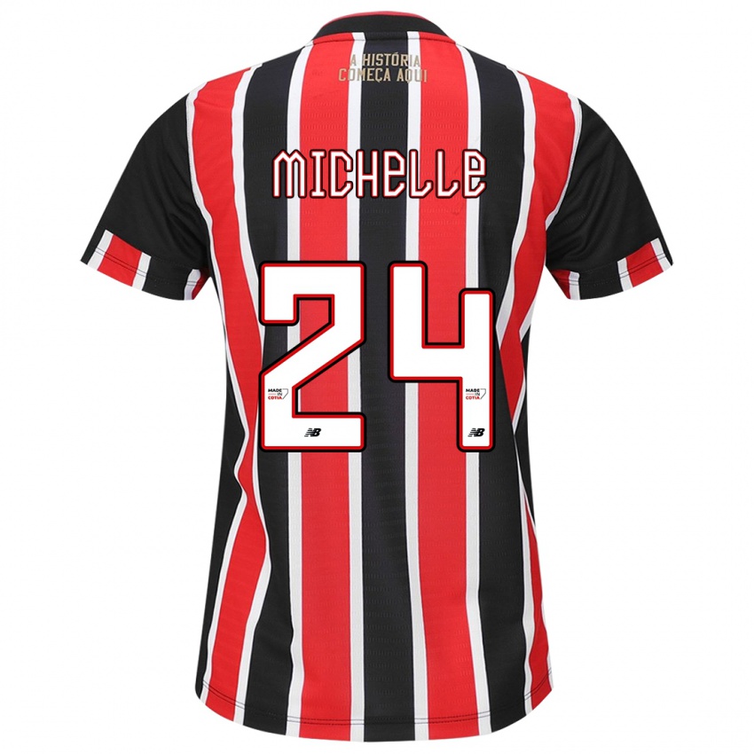 Criança Camisola Michelle #24 Preto Vermelho Branco Alternativa 2024/25 Camisa