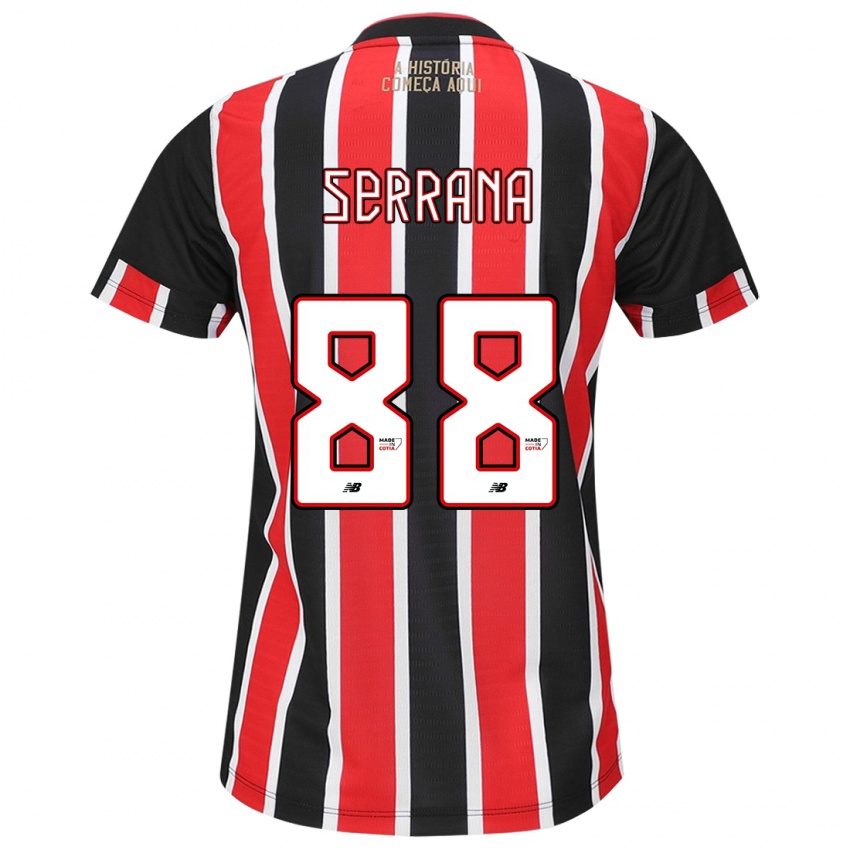 Criança Camisola Serrana #88 Preto Vermelho Branco Alternativa 2024/25 Camisa