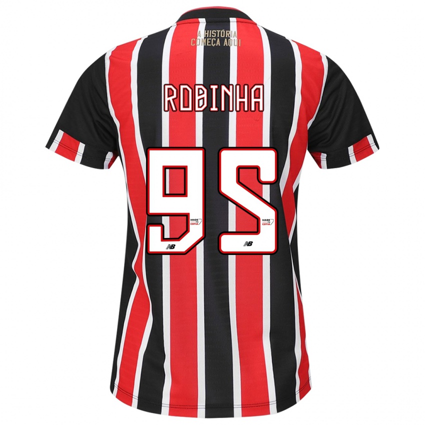 Criança Camisola Robinha #95 Preto Vermelho Branco Alternativa 2024/25 Camisa