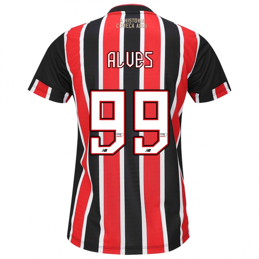 Criança Camisola Letícia Alves #99 Preto Vermelho Branco Alternativa 2024/25 Camisa