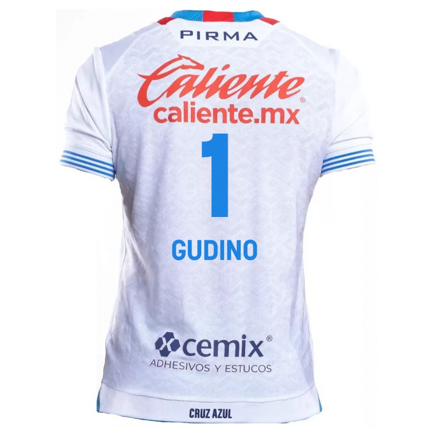 Criança Camisola Andres Gudino #1 Branco Azul Alternativa 2024/25 Camisa