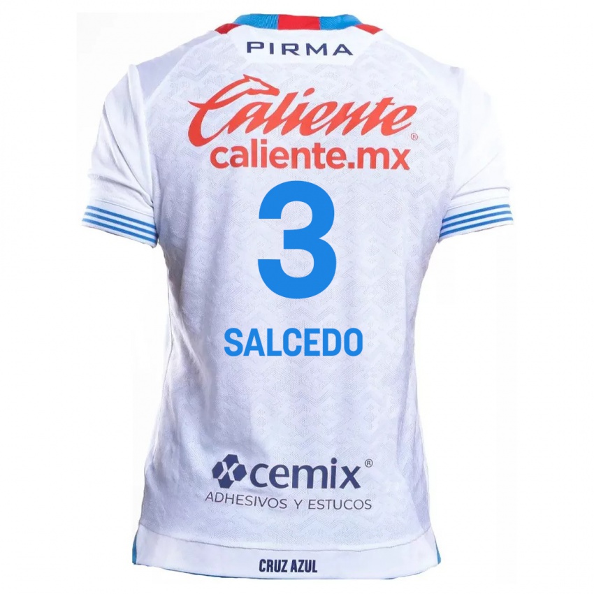 Criança Camisola Carlos Salcedo #3 Branco Azul Alternativa 2024/25 Camisa