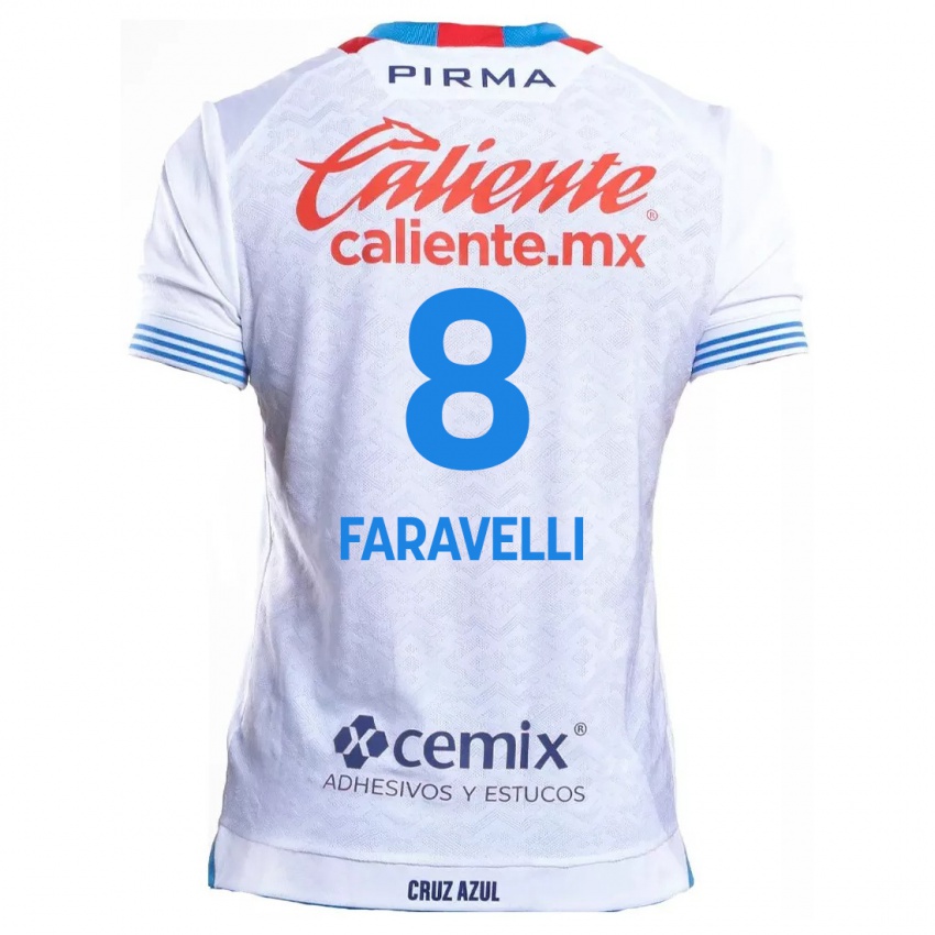 Criança Camisola Lorenzo Faravelli #8 Branco Azul Alternativa 2024/25 Camisa