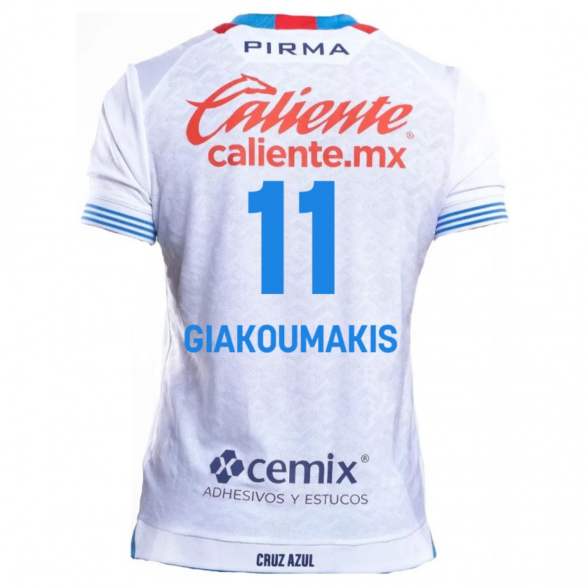 Criança Camisola Georgios Giakoumakis #11 Branco Azul Alternativa 2024/25 Camisa