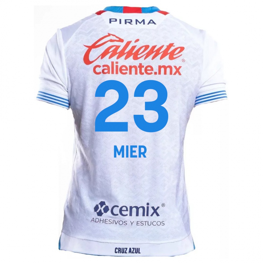 Criança Camisola Kevin Mier #23 Branco Azul Alternativa 2024/25 Camisa