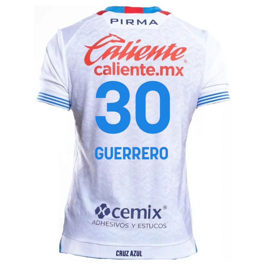 Criança Camisola Rafael Guerrero #30 Branco Azul Alternativa 2024/25 Camisa