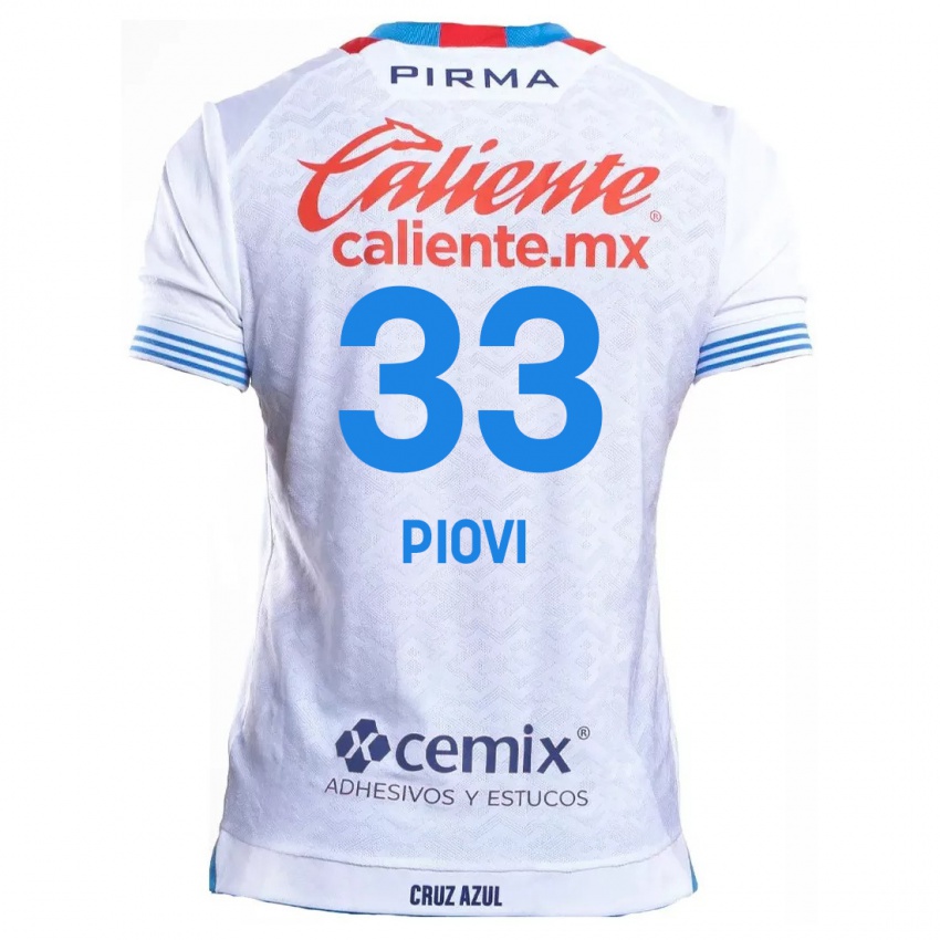 Criança Camisola Gonzalo Piovi #33 Branco Azul Alternativa 2024/25 Camisa