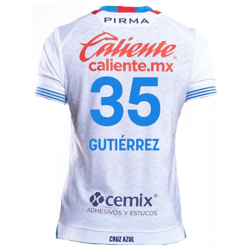 Criança Camisola Luis Gutiérrez #35 Branco Azul Alternativa 2024/25 Camisa