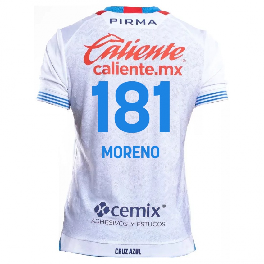 Criança Camisola Roberto Moreno #181 Branco Azul Alternativa 2024/25 Camisa