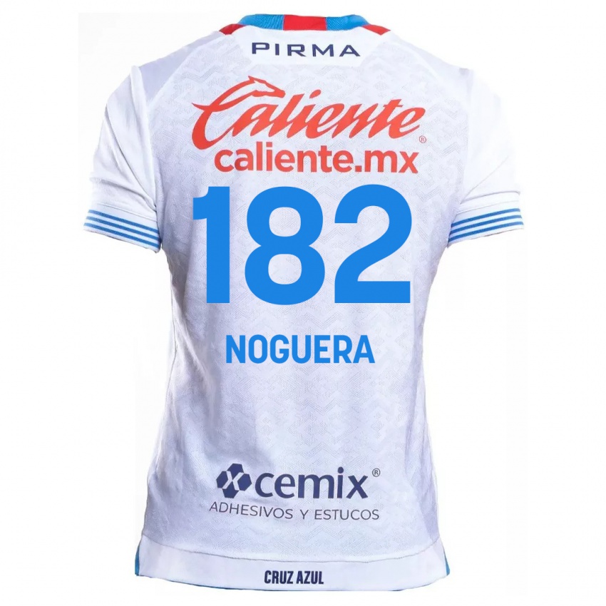 Criança Camisola Heldrich Noguera #182 Branco Azul Alternativa 2024/25 Camisa