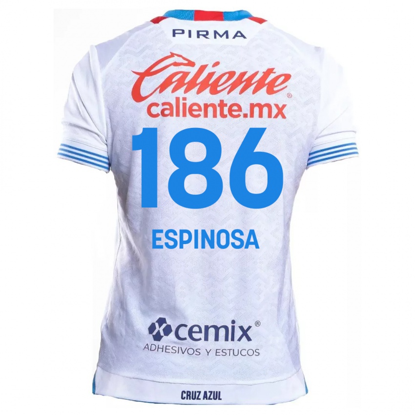 Criança Camisola Brandón Espinosa #186 Branco Azul Alternativa 2024/25 Camisa