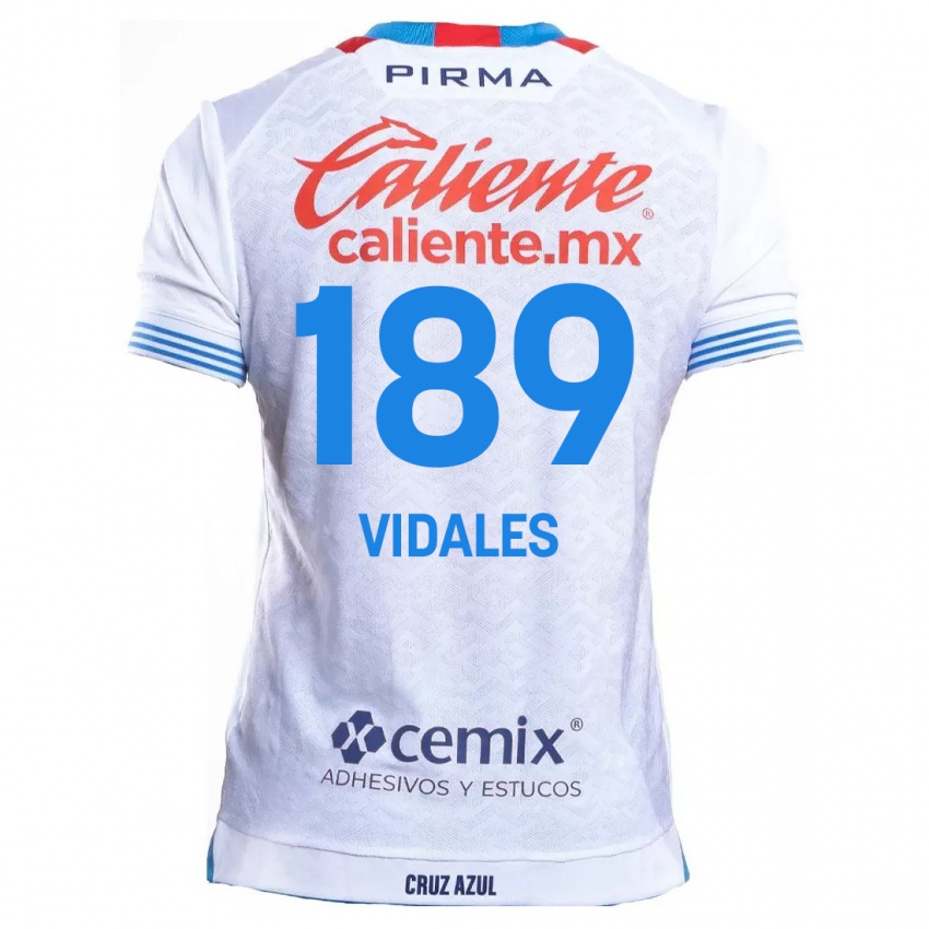 Criança Camisola Álvaro Vidales #189 Branco Azul Alternativa 2024/25 Camisa