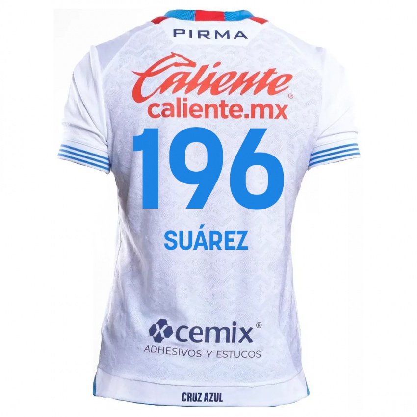 Criança Camisola Javier Suárez #196 Branco Azul Alternativa 2024/25 Camisa