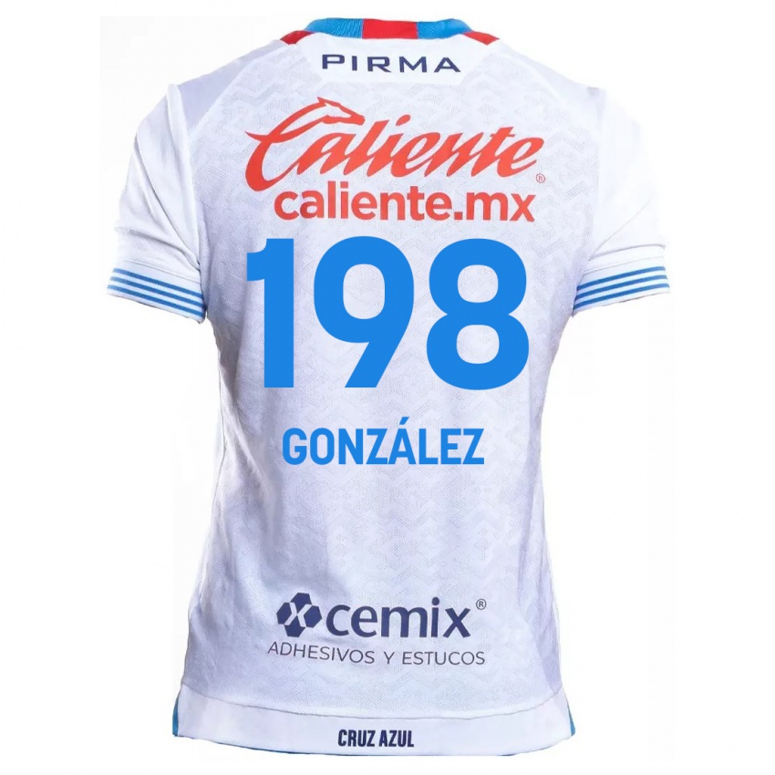 Criança Camisola Kenneth González #198 Branco Azul Alternativa 2024/25 Camisa